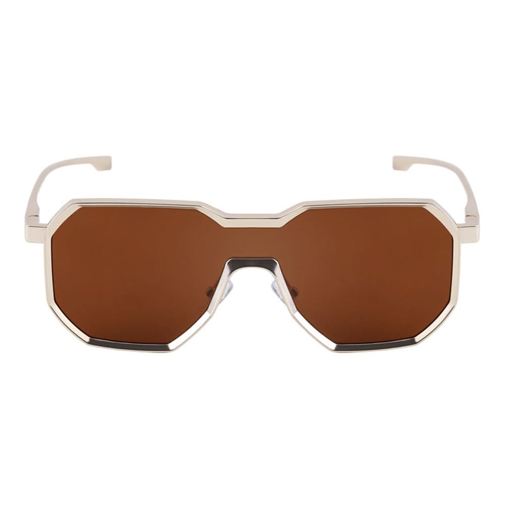 Punk style one piece large frame polygonal trendy sunglasses
