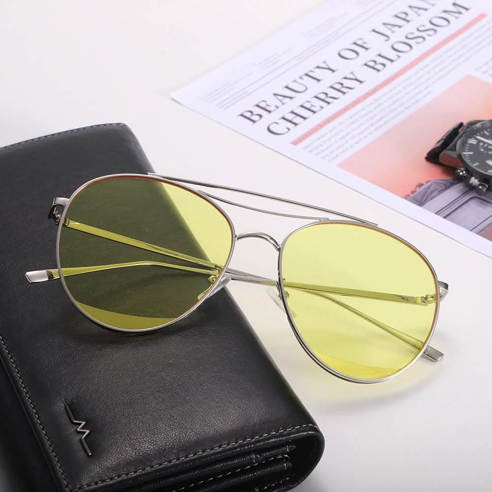 Dollger Polished Silver Aviator Sunglasses